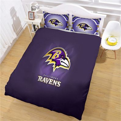 2tlg. Baltimore Ravens Fußball bettbezug Kinder Geschenk Bettwäsche 135 x 200 cm