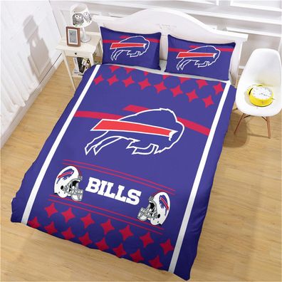 2tlg. Buffalo Bills Fußball bettbezug Kinder Geschenk Bettwäsche 135 x 200 cm