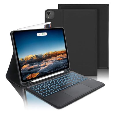 iPad Pro 12,9 2020 / 2022 Schutz Hülle Tasche mit Beleuchtete Bluetooth Tastatur