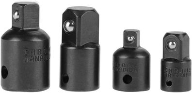 4-teiliges Chrom-Vanadium-Adapterpfannen- und Reduzierset - 1/4", 3/8", 1/2"