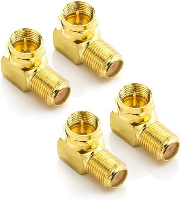 4X Sat 90 ° Grad Winkeladapter für 7mm Koaxialkabeladapter F Stecker F