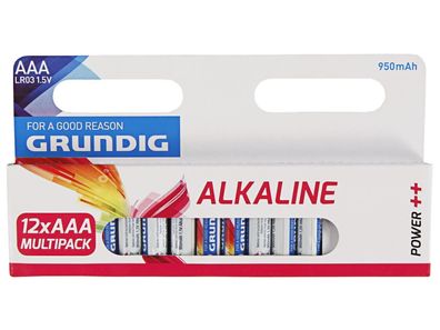 Micro-Batterie Grundig Alkaline, 1,5V, Typ AAA/ LR03, 12er-Pack