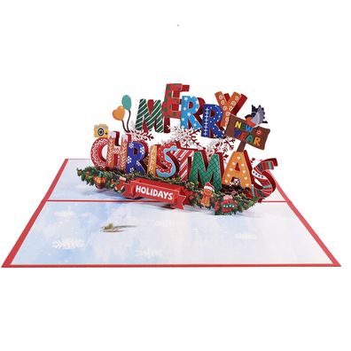 Handgemachte Fröhliche Weihnachts-Popup-Karte, 3D-Grusskarten