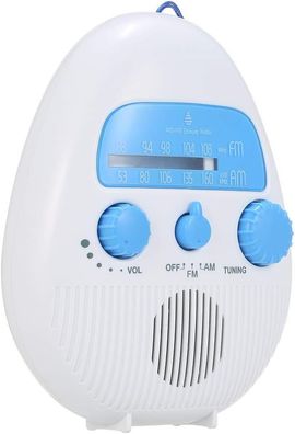 Surenhap Mini Shower Radio Waterproof Bathroom Radio Battery Operated FM/ AM