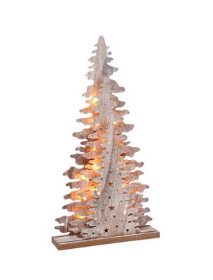 LED Holz Tannen Baum Silhouette - 45 cm - Weihnachts Tisch Fenster Deko Leuchte