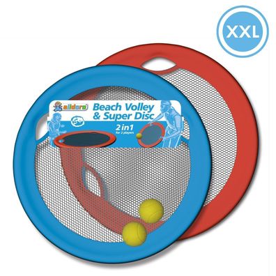 XXL 2-in-1 Beach Volley & Super Disc | Netzballspiel, Beachball & Wurfring in einem