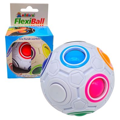 Flexi Ball | weißer Puzzle-Ball mit Drehfunktion | Ø 7 cm | Knobelspiel