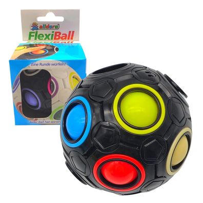 Flexi Ball | schwarzer Puzzle-Ball mit Drehfunktion | Ø 7 cm | Knobelspiel