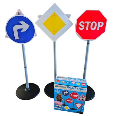 Verkehrszeichen-Set für Kinder | 6 Straßenschilder & 3 Ständer | ca. 72 cm hoch