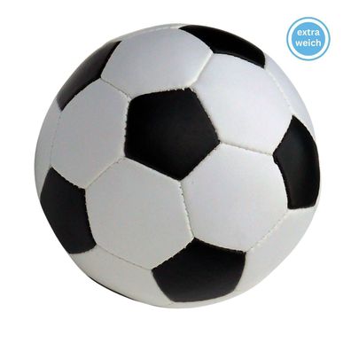 Softball Ø 18 cm schwarz-weiß | extra weicher Spielball | Fußball für Kinder