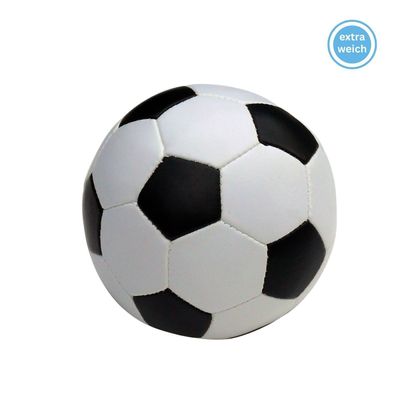 Softball Ø 10 cm schwarz-weiß | extra weicher Spielball | Fußball für Kinder