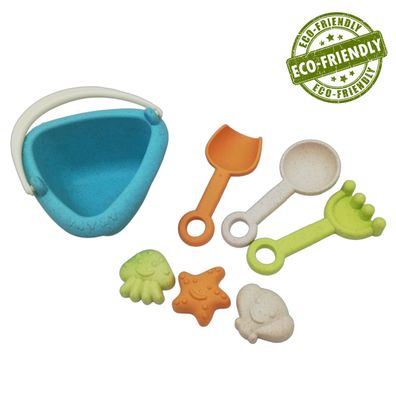 Erstes Sandkastenspielzeug für Kleinkinder | 7-teilig mit Eimer | ecofriendly