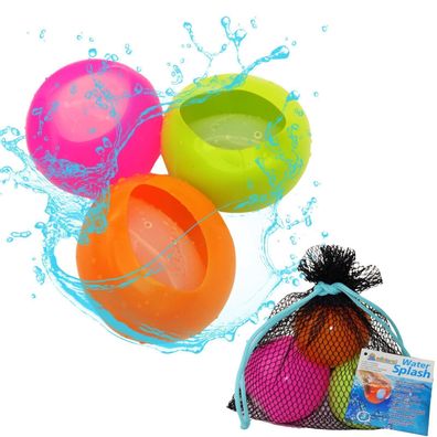 Water Splash | wiederverwendbare Wasserbomben | 3er Set in pink, grün und orange