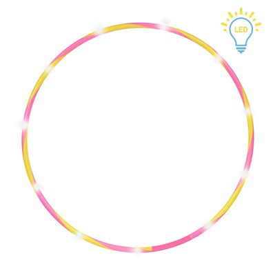 LED Hoop Fun Reifen | Ø 66 cm | pink/ gelb | Gymnastikreifen für Kinder mit Licht