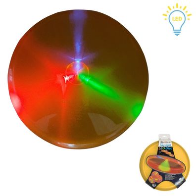 LED Sky Light Disc | gelbe Wurfscheibe mit 3 blinkenden Lichtern | Ø 27 cm