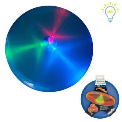 LED Sky Light Disc | blaue Wurfscheibe mit 3 blinkenden Lichtern | Ø 27 cm