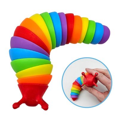 Flexi Worm Schnecke | buntes Beschäftigungsspielzeug für Kinder | Fidget Slug