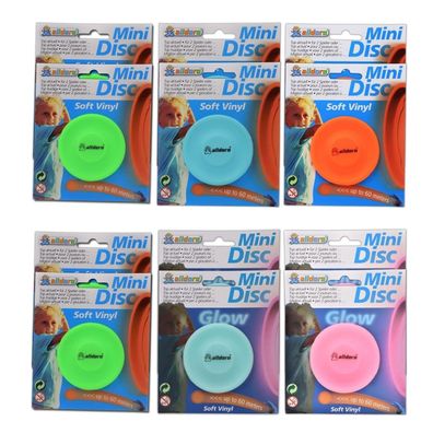 Mini Disc Neon & Glow | 12 kleine Wurfscheiben| Ø 6,5 cm |fliegen bis zu 60 m