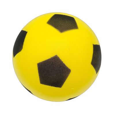 Schaumstoffball gelb | weicher Spielball für Kinder | Fußball aus Schaumstoff