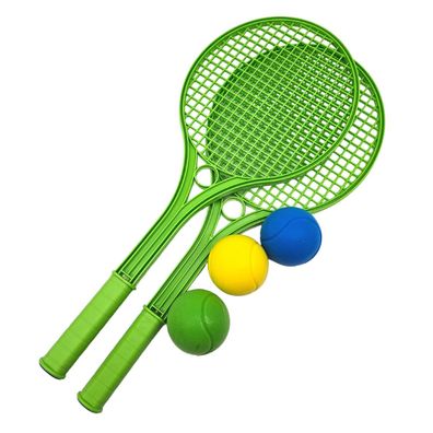 Softball-Tennis für Kinder | Schlägerset grün + 3 Softbälle | Schläger 54 cm