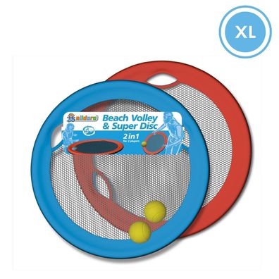 XL 2-in-1 Beach Volley & Super Disc | Netzballspiel, Beachball & Wurfring in einem