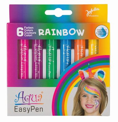 Jofrica EasyPen Schminkstifte Rainbow Regenbogen 6 Farben Karneval Fasching