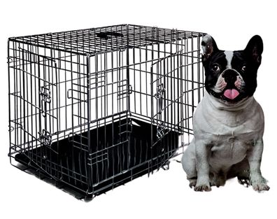 Hundekäfig 61cm Drahtkäfig Hund Transport Box Kleintier Käfig Gitterbox Haustier