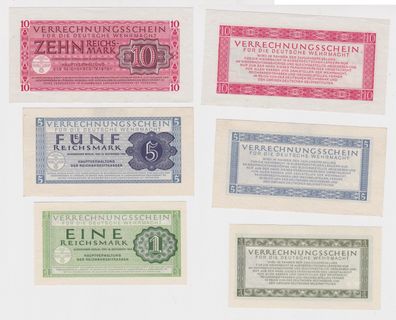 1,5 und 10 Reichsmark Verrechnungsscheine für die deutsche Wehrmacht 1944 (149972)