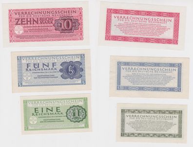 1,5 und 10 Reichsmark Verrechnungsscheine für die deutsche Wehrmacht 1944 (145987)