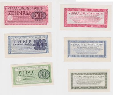 1,5 und 10 Reichsmark Verrechnungsscheine für die deutsche Wehrmacht 1944 (143265)
