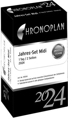 Chronoplan 50534 Kalendereinlage 2024 (Jahres-Set Midi (96x172mm), Ersatzkalendari...