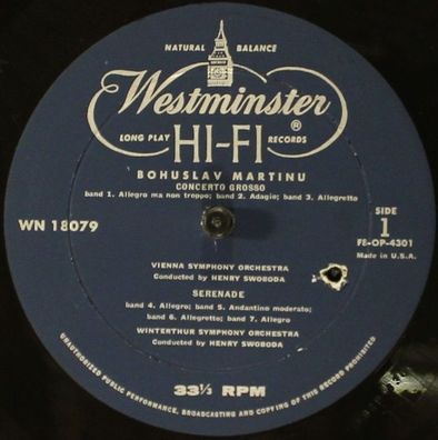 Westminster WN 18079 - Serenade/ Partita (Suite I) For String Orchestra