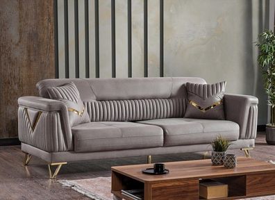 Sofa Couch Polster 3 Sitzer Textil Sofas Couchen Wohnzimmer Luxus Sofa 3er Neu