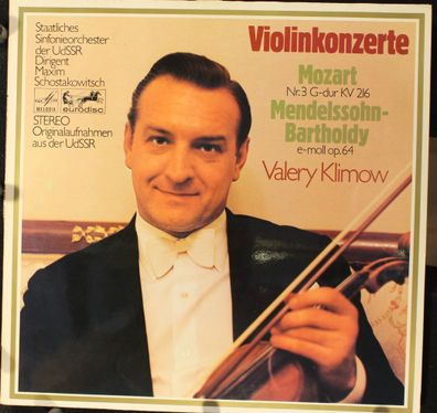 Eurodisc 80 022 KK - Violinkonzert G-Dur KV 216 / Violinkonzert E-Moll Op.64