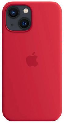 Apple Magsafe Silikon Mikrofaser Cover Hülle für iPhone 13 Mini - Rot