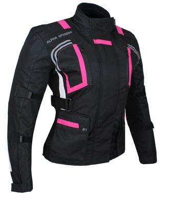 Motorradjacke Damen Textil Jacke Biker wasserdicht Jacke mit Protektoren Pink