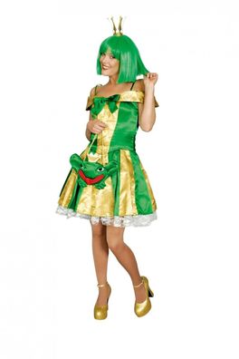 Froschkönigin Kostüm Damen Elfe Fee gold/ grün Märchen Gr.36/38 Karneval Fasching