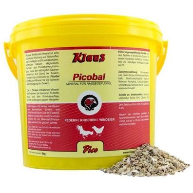 Klaus Picobal Geflügel-Mineral 5 kg Mineralstoffmischung für Hühner