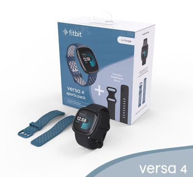 Fitbit Versa 4 AMOLED Digital Touchscreen Graphit GPS