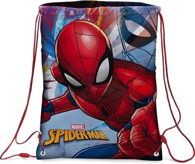 Turnbeutel mit Spider-Man Aufdruck, Tasche, Gymbag, Sportbeutel, Jugendrucksack