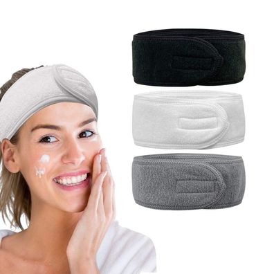 Gesichtswasch-Stirnband für Damen, verstellbares Make-up-Stirnband aus Frottee