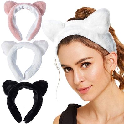 Katzenohr-Haarband, Spa-Stirnband, Stirnbänder für Frauen, Gesichts-Make-up-Haarbänd
