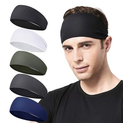 5 Anti-Rutsch-Sport-Haarbänder für Männer und Frauen, Fitness, Schweißabsorption,