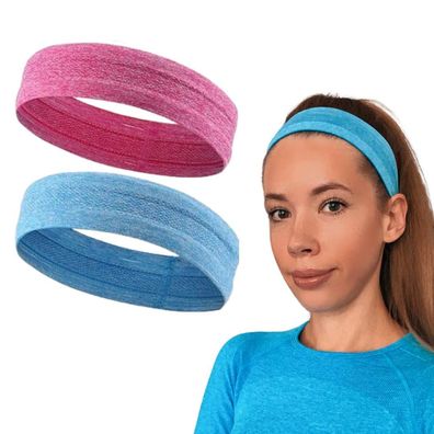 2er-Pack Damen-Stirnband aus Stoff, Yoga, Workout, sportliches Silikon, Kopfbedeckun