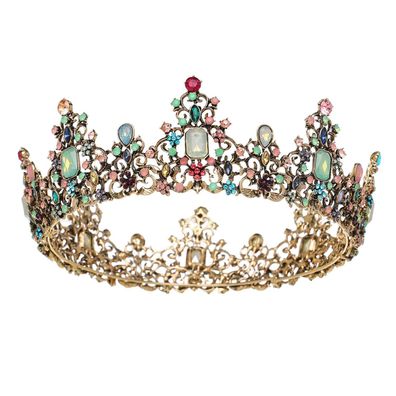 Juwelenbesetzte barocke Königinkrone - Strass-Hochzeitskronen und Tiaras für Frauen