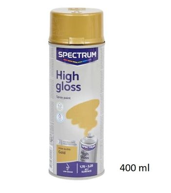 Spectrum 400 ml Sprühfarbe Gold Hochwertiger Acryl Goldspray Hochglanz