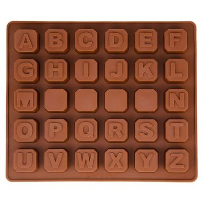 Silikonform mit Buchstaben Alphabet, Pralinenform, Schokolade