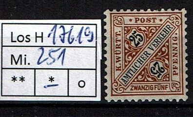 Los H17619: Württemberg Dienst Mi. 251 *