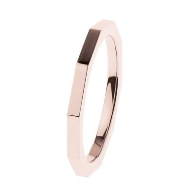 Ring - Edelstahl IP Rosé - schmaler eckiger Ring