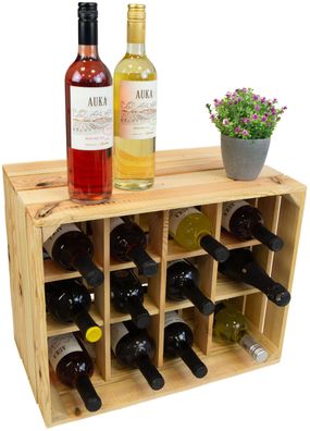 Flaschenregal Henry "12er Natur" Weinregal Ablageregal Weinschrank Weinaufbewahrung